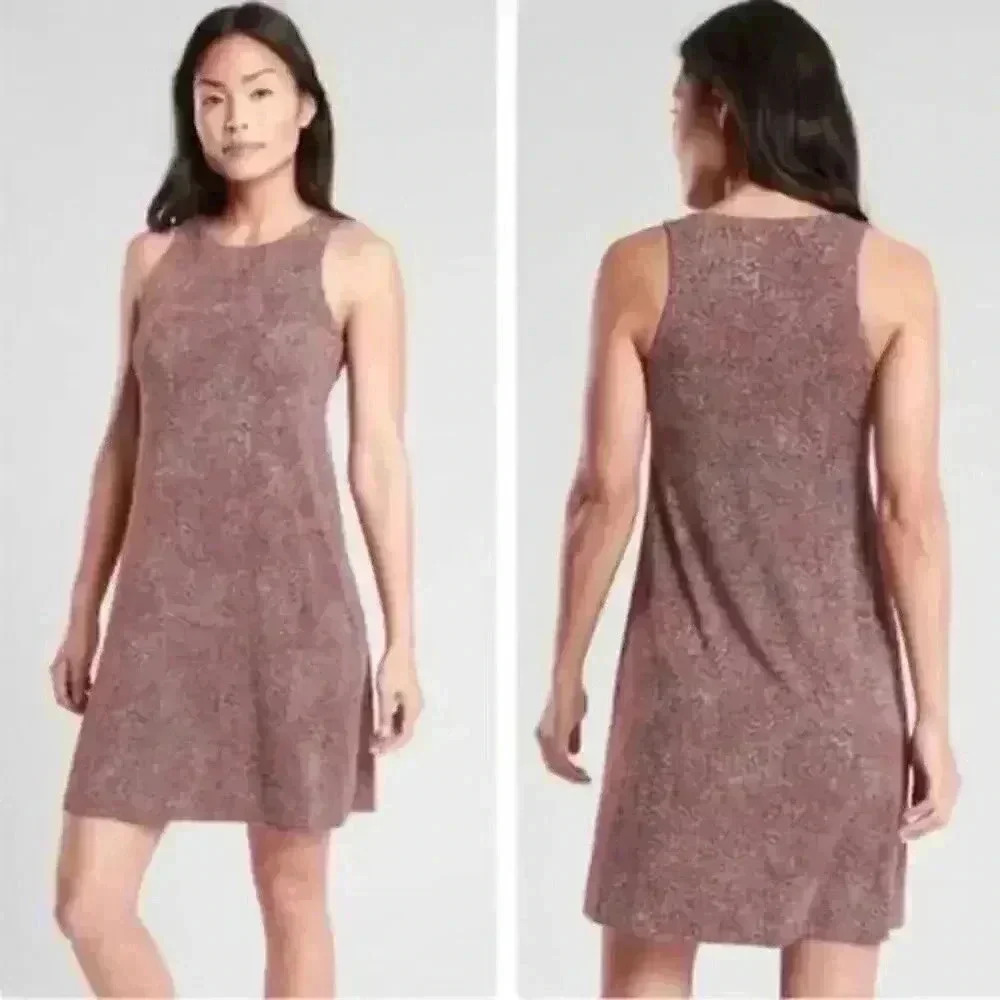 ATHLETA SANTORINI PRINTED HIGH NECK DRESS SIZE XS